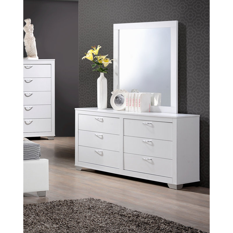 Latitude Run® Louise 6 Drawer Double Dresser with Mirror & Reviews Wayfair